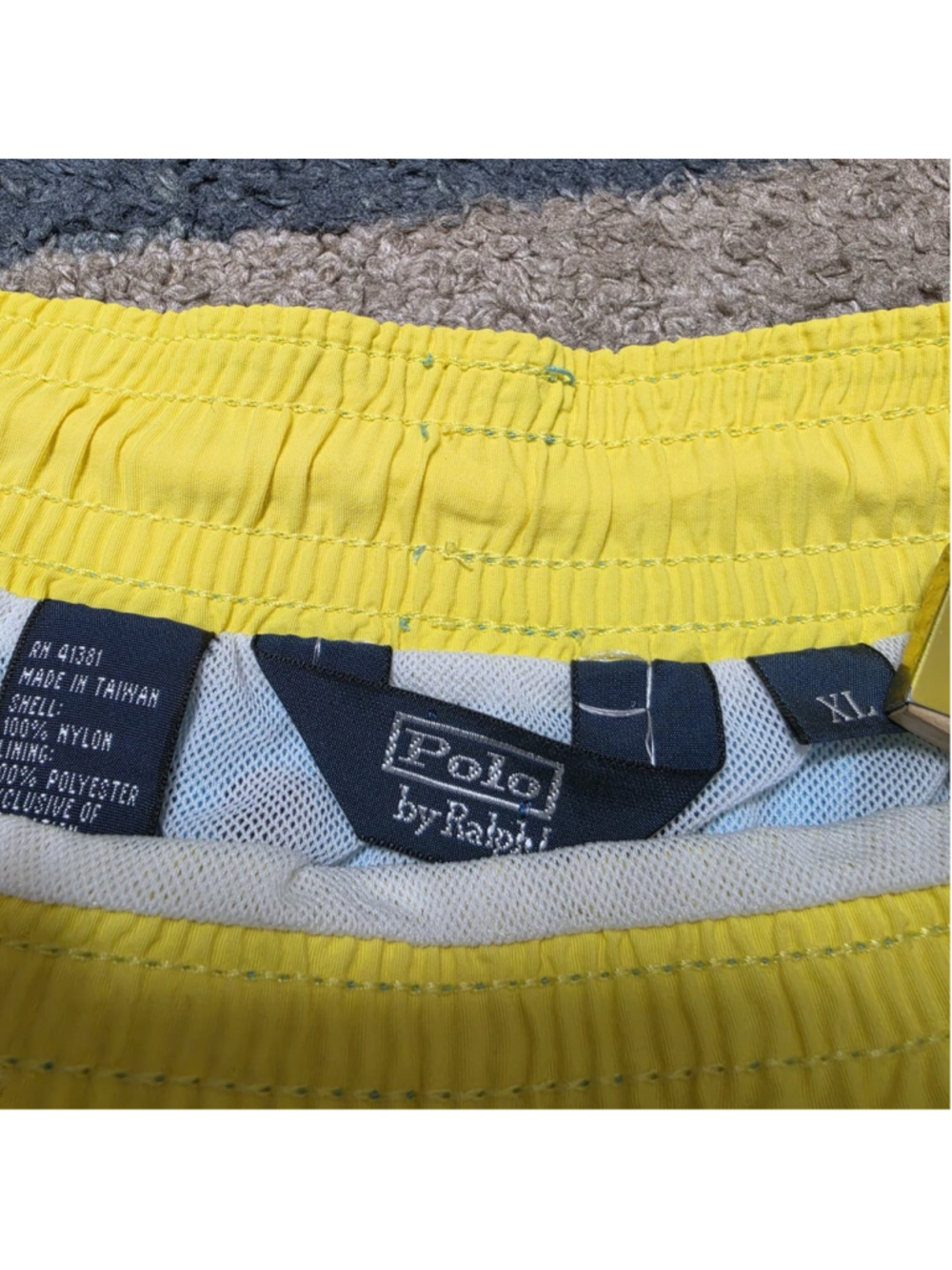 Polo Ralph Lauren Swim Trunks Shorts Teal Yellow Logo Men's Size XL - Picture 4 of 7